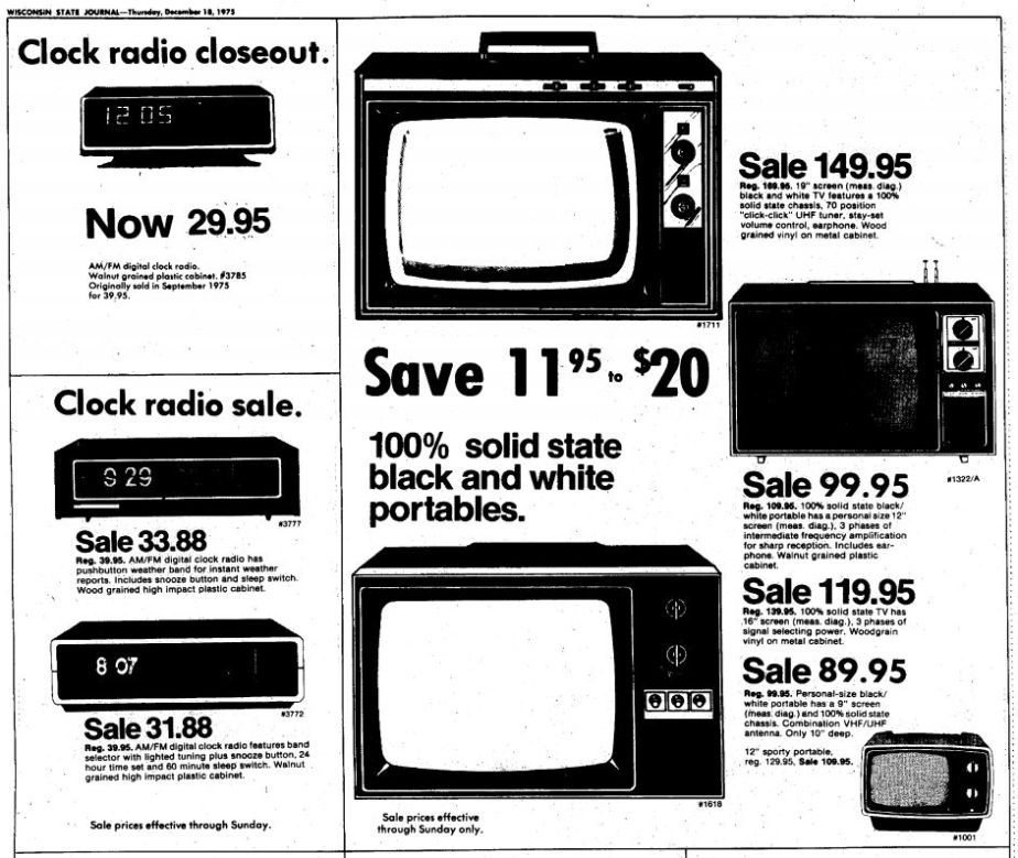 Wisconsin State Journal toy ads: 1970s